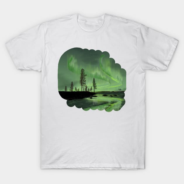 Green Reflection - Lapland8seasons T-Shirt by Aurealis